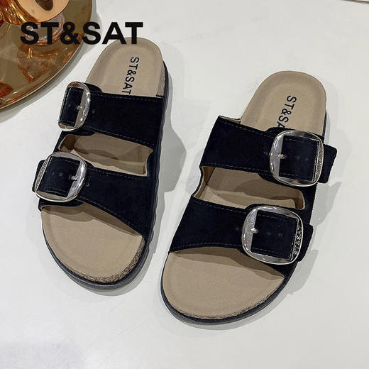 星期六经典百搭双条带勃肯拖SSC211016D 商品图0