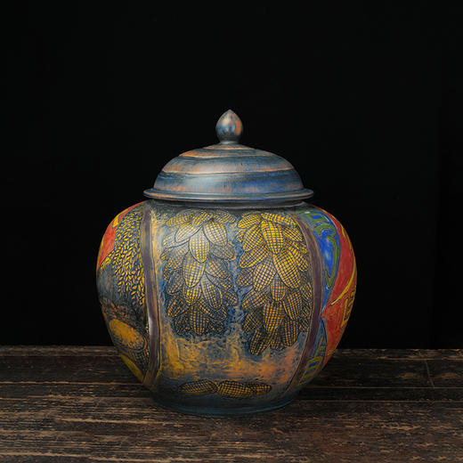 台湾陶艺大家 陈庆 聚宝罐 五谷丰登罐招财罐大摆件家用办公室风水罐客厅店铺大容量储存罐 商品图6