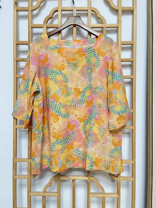 丁摩  夏季苎麻上衣百搭套头衫T恤18-41HS-DC149 商品图2