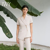 IWY/短袖西装套装杏色修身高级设计感职业商务通勤面试正装工作服C10409+P10409 商品缩略图4