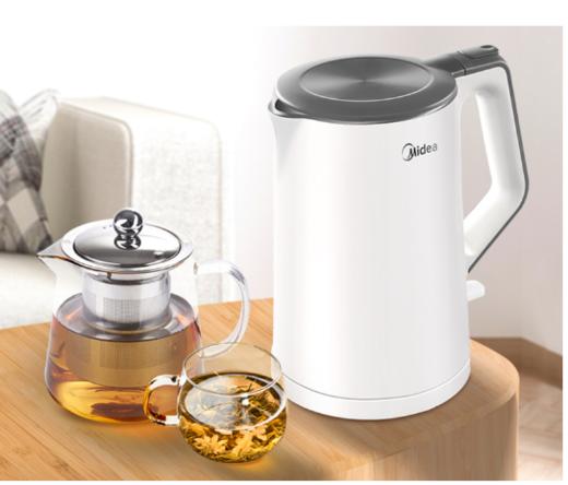 美的（510464）电热水壶家用304不锈钢正品电热烧水壶自动断电保温大开水壶MK-SH15Colour102 商品图1