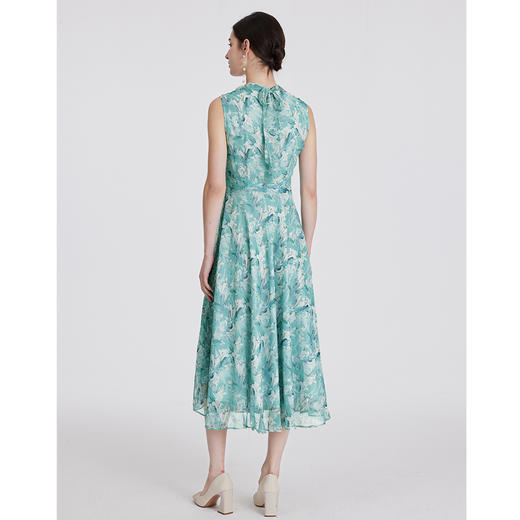 司歌背心绑带显瘦雪纺印花连衣裙A891065X 商品图3