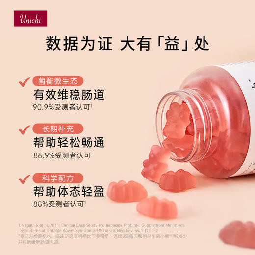 【保税直邮 宁波北仑】UNICHI复配益生菌小熊软糖60粒/盒 商品图4