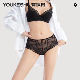 有棵树蕾丝中腰纯棉裆女士内裤-U5006