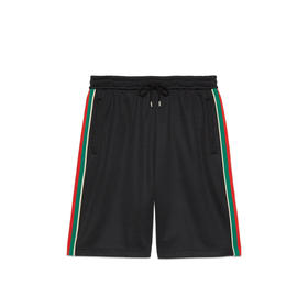 【一】GUCCI 古驰 男士互扣式双G印花平纹针织短裤 黑色 699599 XJEES 1152