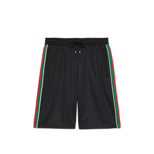 【二】GUCCI 古驰 男士互扣式双G印花平纹针织短裤 黑色 699599 XJEES 1152 商品图0