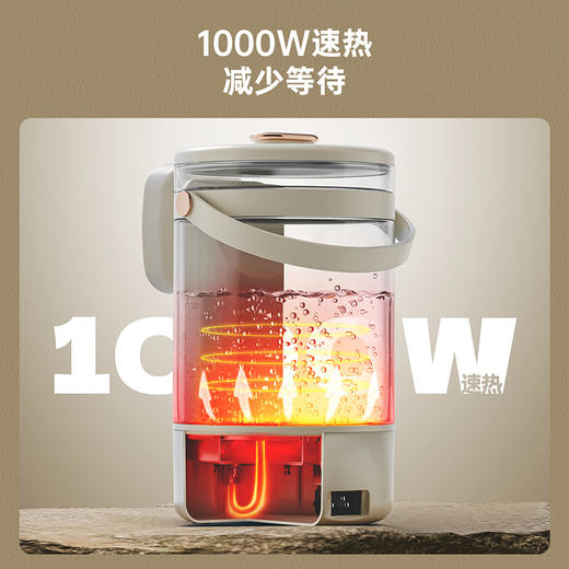 韩国现代/HYUNDAI 高硼硅玻璃可视烧水壶3.5升 大容量电热水壶 家用恒温可视化 商品图7