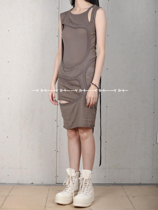 Rick Owens Drkshdw | LIDO长款尘土色镂空上衣 商品图3