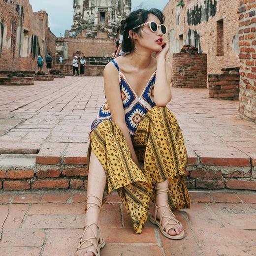 【旅游穿搭民族风】流苏吊带镂空针织背心 波西米亚风上衣外搭  商品图1