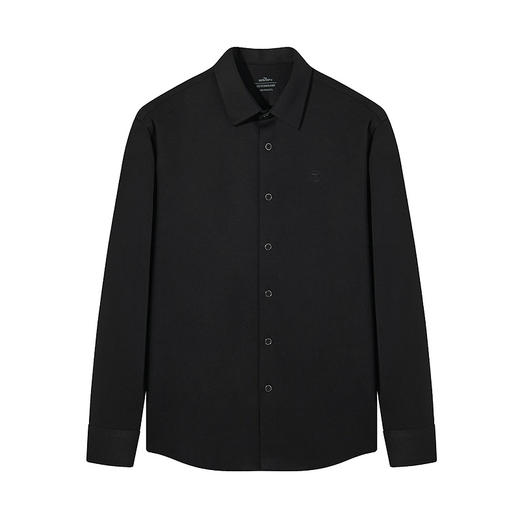 【针织弹力】柒牌无缝翻领衬衫男士2024秋季新款商务休闲长袖衬衣	127A70800 商品图4