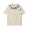 新款彩色吗印花男女同款短袖百搭潮流休闲上衣复古宽松T恤 商品缩略图0
