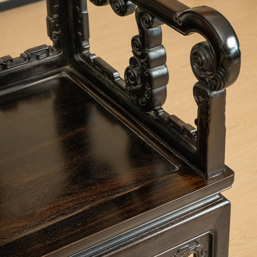 二十世纪 紫檀镶景泰蓝福庆纹扶手椅成套（两椅一几） 商品图2