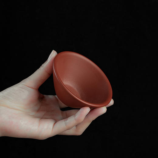 朱泥平底斗笠杯 宜兴紫砂个人杯陶瓷主人杯茶杯功夫品茗杯高档茶具 商品图2