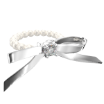 宝石丝带蝴蝶结珍珠戒指