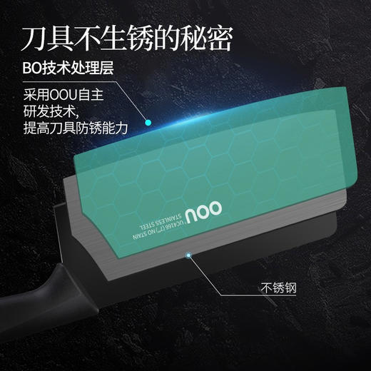 OOU 鹤势磅礴系列刀具7件套UC4170菜刀砍骨刀厨师刀水果刀剪刀磨刀器刀架 商品图4