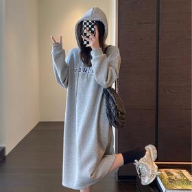 韩国减龄宽松加绒连帽卫衣裙女秋冬新CN315DY199