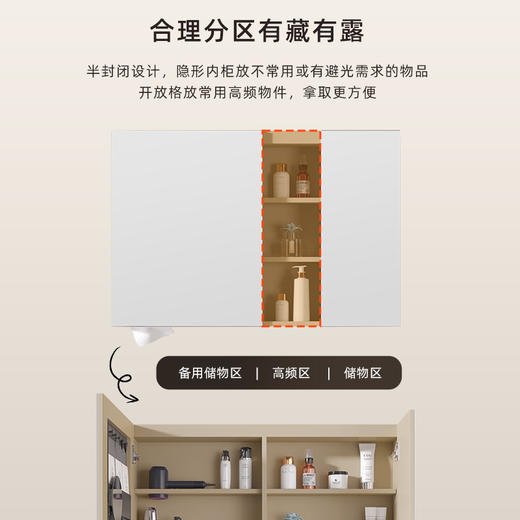 帝王洁具双抽浴室柜奶油风现代简约家用陶瓷一体盆洗漱台收纳柜CB162悦双 商品图3