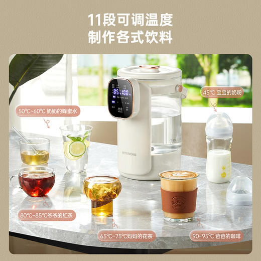 韩国现代/HYUNDAI 高硼硅玻璃可视烧水壶3.5升 大容量电热水壶 家用恒温可视化 商品图3