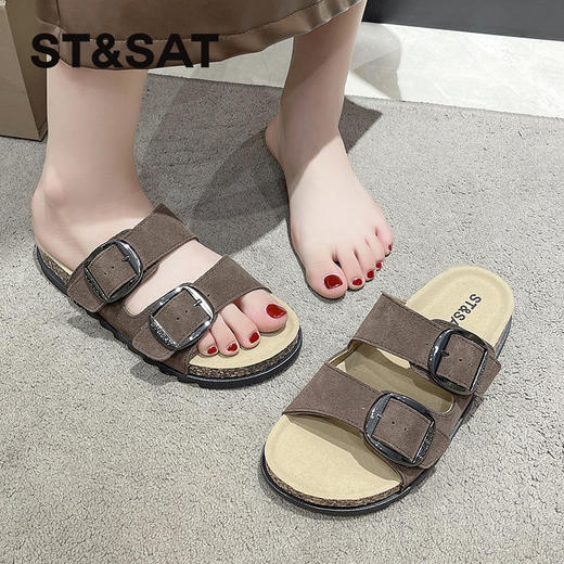 星期六经典百搭双条带勃肯拖SSC211016D 商品图9