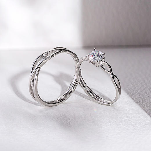 FANCI范琦 双生相伴对戒925银开口戒指设计感小众送女友礼物 商品图1