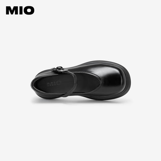 MIO米奥秋季圆头搭扣厚底玛丽珍鞋中跟牛皮革舒适休闲女鞋M244442410 商品图2