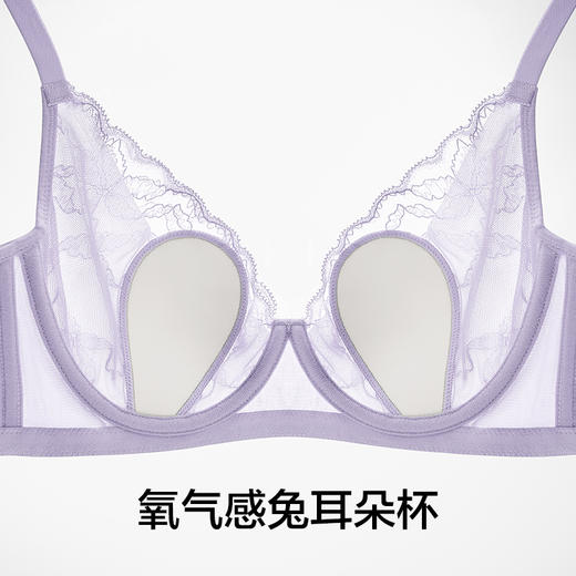有棵树「兔耳杯」蕾丝大胸显小防下垂内衣文胸女-WB6004 商品图2