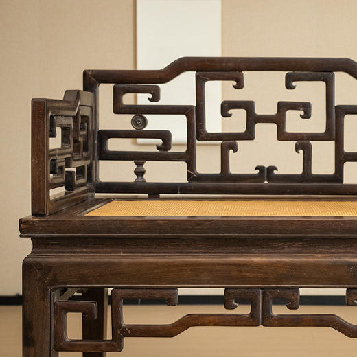 清 红木攒接拐子纹三围屏宝座 商品图1