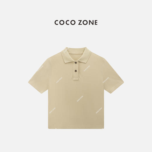 COCO ZONE "艾伦“简约翻领领纯色T恤百搭通勤短袖上衣CC2B1148 商品图1