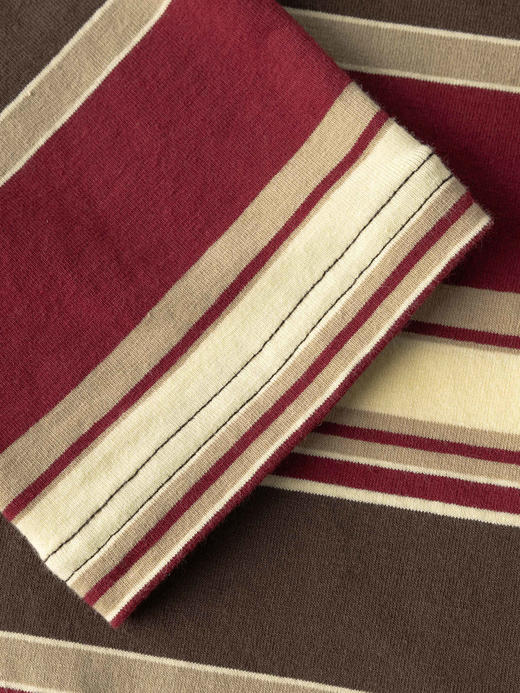 COCO ZONE ”撞色POLO"时尚条纹翻领长袖T恤简约显瘦上衣CC2B1146 商品图6