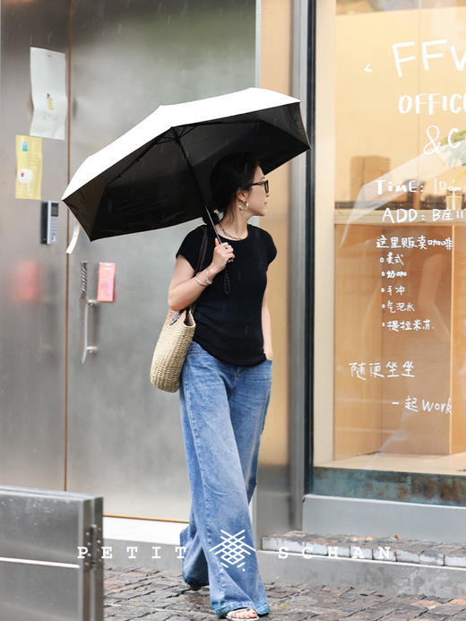 【满1500赠品 无需加购和拍下】PETIT SCHAN小闪  rainshade 也无风雨也无晴 超轻碳纤伞骨30D超薄可再生环保抗UV防晒雨伞 商品图2