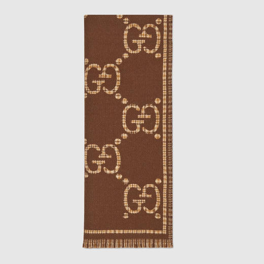 GUCCI 古驰 男士GG羊毛提花围巾 混色 660025 4G386 2579 商品图1