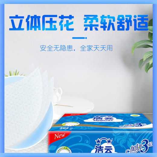 洁云卫生纸厕纸家用402张厕纸柔韧压花草纸刀切纸整箱家用实惠装 商品图3