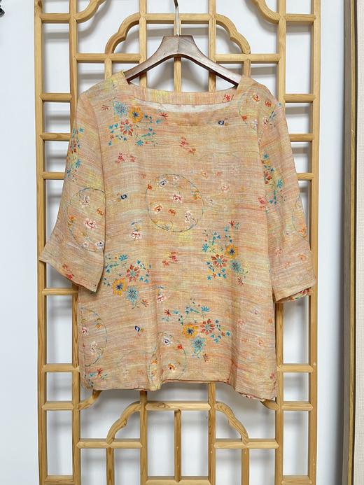 丁摩  夏季苎麻上衣百搭套头衫T恤18-41HS-DC149 商品图3