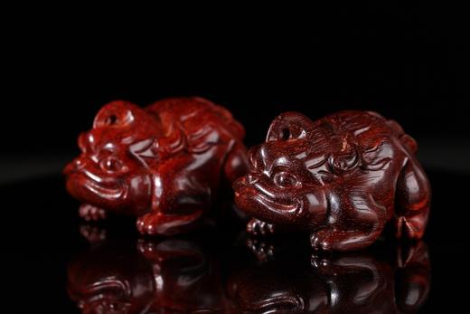 GJXJ0110°印度小叶紫檀手作独角兽摆件 商品图5