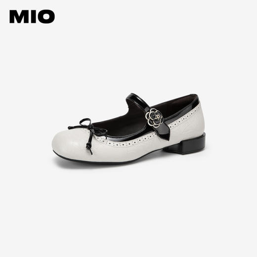 MIO米奥秋季秀气圆头低跟单鞋复古山茶花通勤玛丽珍鞋女鞋M244413665 商品图0