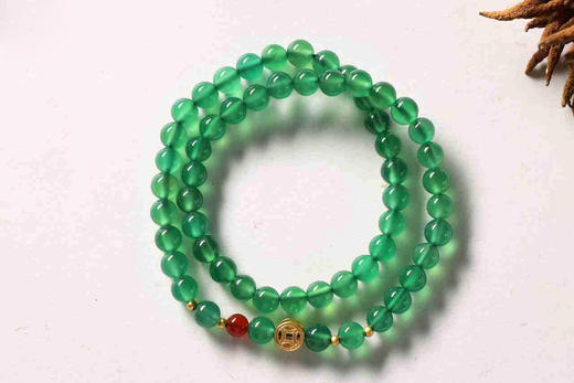 YGMN0010°绿玛瑙手串0.6*56 商品图0