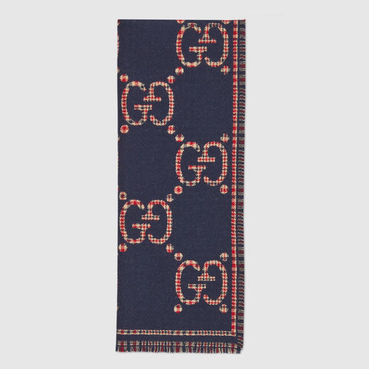 GUCCI 古驰 男士GG羊毛提花围巾 混色 660025 4G386 4174 商品图1