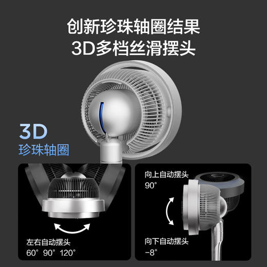 艾美特（AIRMATE）【光影一体】海豚空气循环扇等离子净化除菌32档直流变频家用节能落地扇3D立体摆头电风扇 AIR11 商品图7