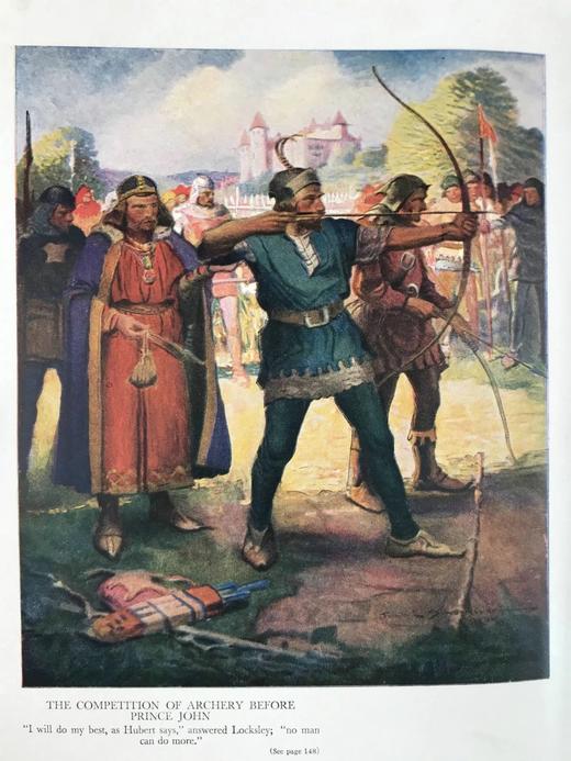 1923年 司各特《艾凡赫》 10幅彩色插图 漆布精装18开 商品图4