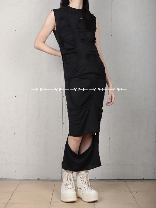 Rick Owens Drkshdw | LIDO 短款黑色镂空上衣 商品图1