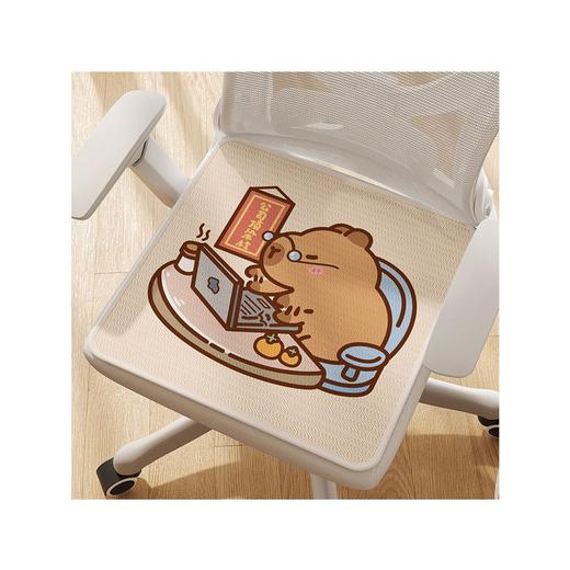 【冰丝凉感系列！会呼吸的冰纱坐垫】卡皮巴拉水豚冰丝椅垫夏季冰垫夏天办公室久坐屁垫透气凉感凳子垫，透气新升级 保持凉感持久。ry 商品图4