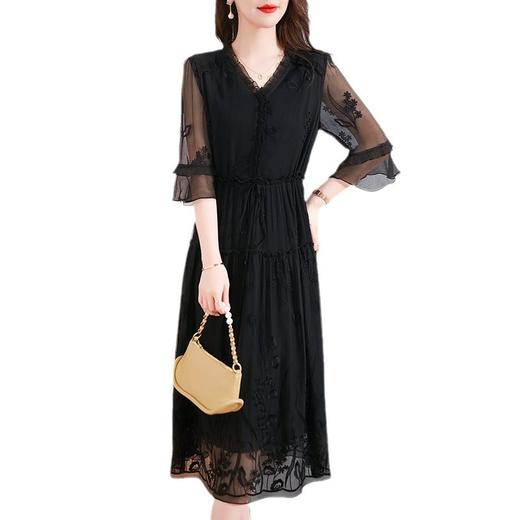 丁摩 真丝桑蚕丝连衣裙女夏季气质通勤收腰显瘦裙子4ZF-93266 商品图4