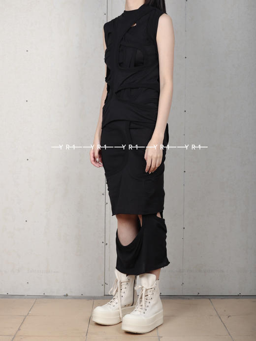 Rick Owens Drkshdw | LIDO 短款黑色镂空上衣 商品图3