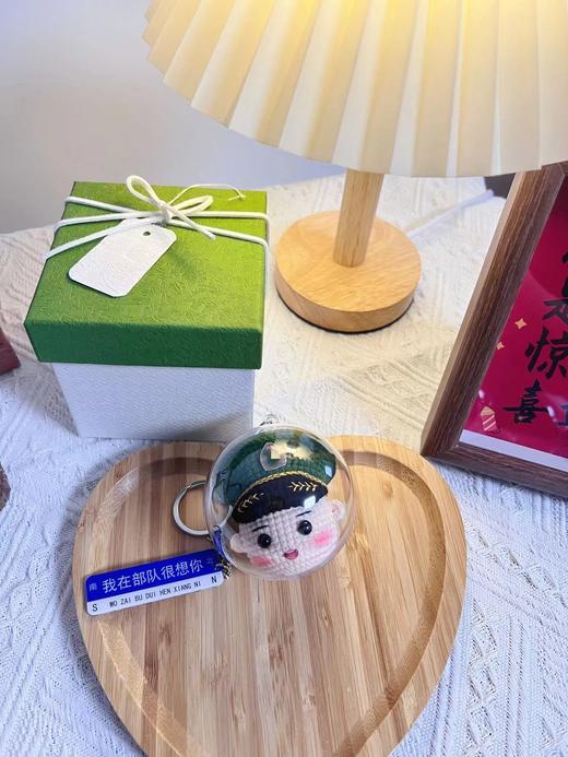 【DIY纯手工钩织卡通头部挂件】纯手工钩织兵哥哥玩偶亚克力娃娃头钥匙扣挂件（手工产品不支持退换）LQQ 商品图1