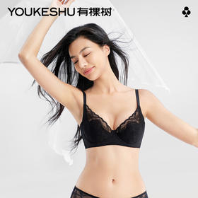 有棵树「兔耳杯」蕾丝大胸显小防下垂内衣文胸女-WB6004