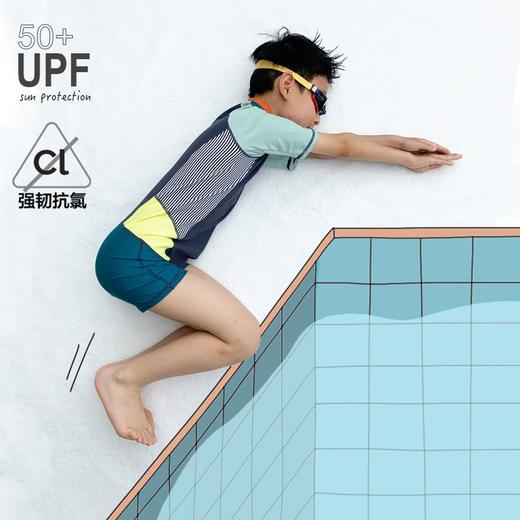 【代发】Uzmz有这么只【连体短袖短裤】防晒儿童连体泳衣女童冲浪服草莓点点11 商品图3