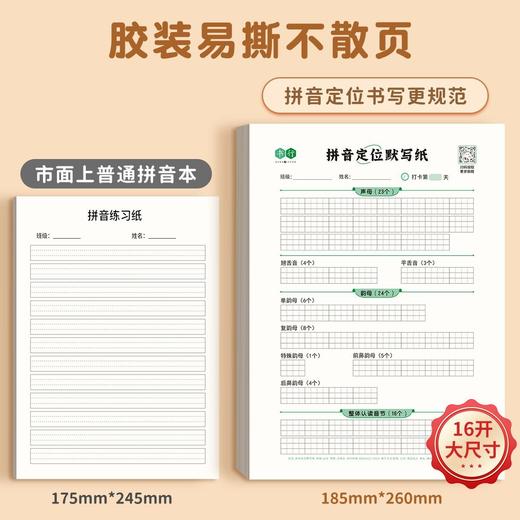 幼小学生【拼音定位练习纸】听写默写拼读练习拼音规范书写练习纸 商品图3