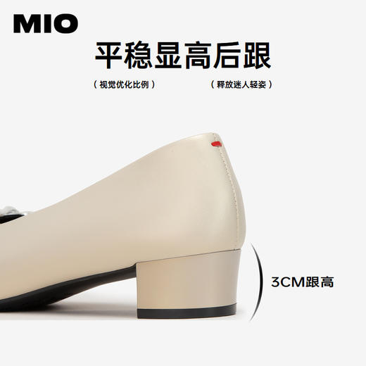 MIO米奥秋季圆头低跟时装单鞋蝴蝶钻饰时髦舒适浅口单鞋女M244443009 商品图4