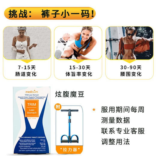【保税仓】澳大利亚medisum埃迪生炫腹魔豆60粒/瓶（赠送拉力器，有效期至24年12月） 商品图3