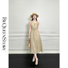 BeQueenStory【红毯茶歇】复古色简约舒适圆领无袖亚麻收腰连衣裙 商品缩略图0